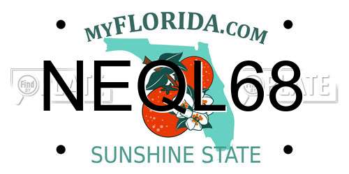 NEQL68 Florida License Plate