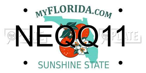 NEQQ11 Florida License Plate