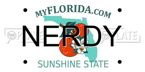 NERDY Florida License Plate