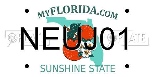 NEUJ01 Florida License Plate