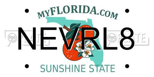 NEVRL8 Florida License Plate