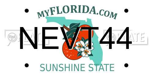 NEVT44 Florida License Plate