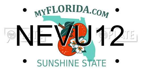 NEVU12 Florida License Plate