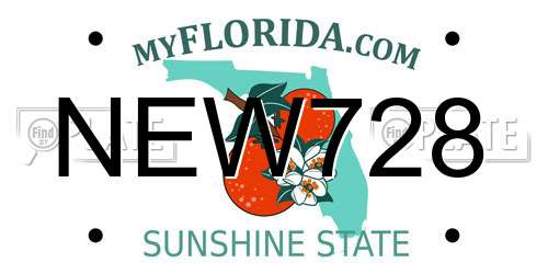 NEW728 Florida License Plate