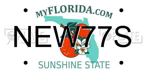 NEW77S Florida License Plate
