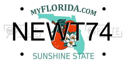 NEWT74 Florida License Plate