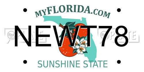 NEWT78 Florida License Plate