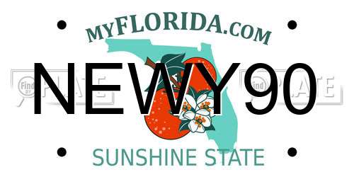 NEWY90 Florida License Plate