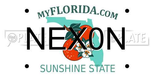 NEX0N Florida License Plate