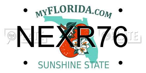 NEXR76 Florida License Plate