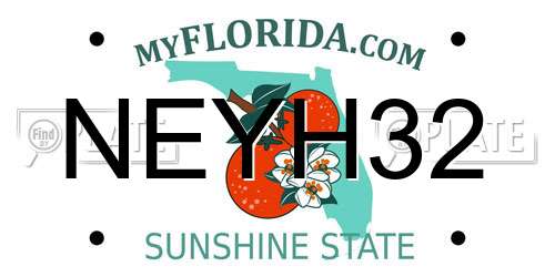 NEYH32 Florida License Plate