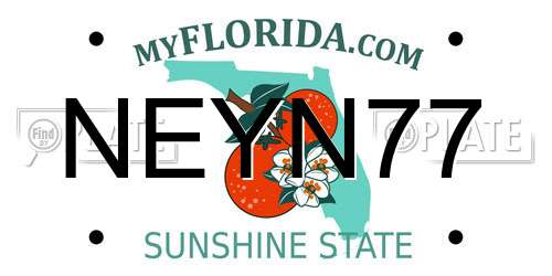 NEYN77 Florida License Plate