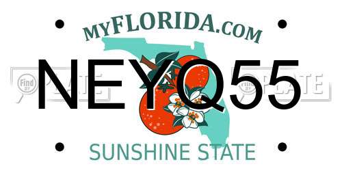 NEYQ55 Florida License Plate