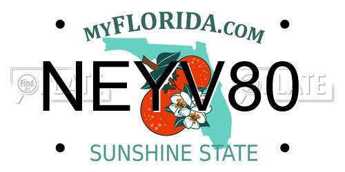 NEYV80 Florida License Plate