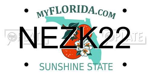 NEZK22 Florida License Plate
