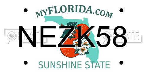 NEZK58 Florida License Plate