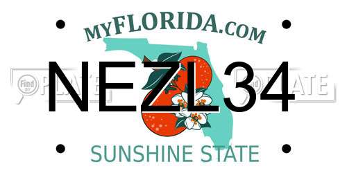 NEZL34 Florida License Plate