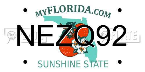NEZQ92 Florida License Plate
