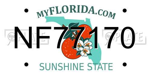 NF77170 Florida License Plate