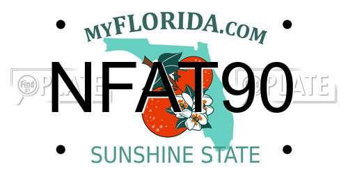 NFAT90 Florida License Plate
