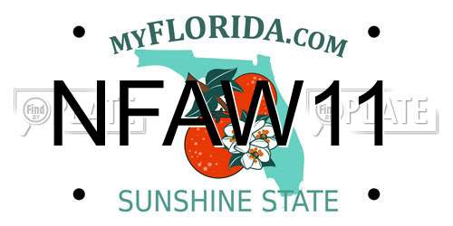 NFAW11 Florida License Plate