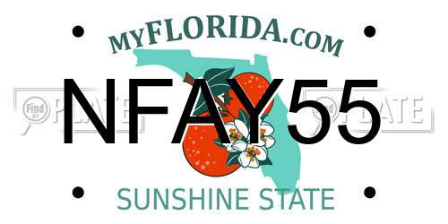 NFAY55 Florida License Plate