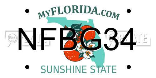 NFBG34 Florida License Plate
