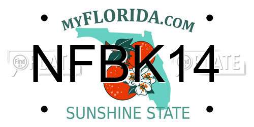 NFBK14 Florida License Plate