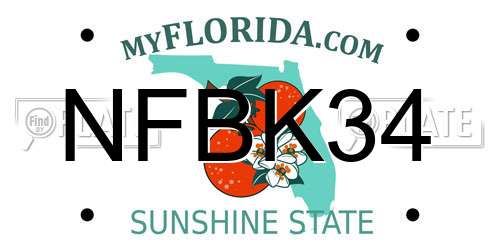 NFBK34 Florida License Plate