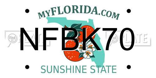 NFBK70 Florida License Plate