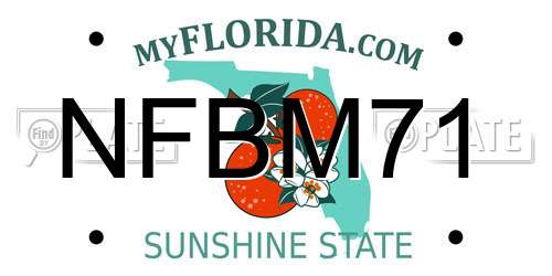 NFBM71 Florida License Plate