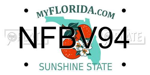 NFBV94 Florida License Plate