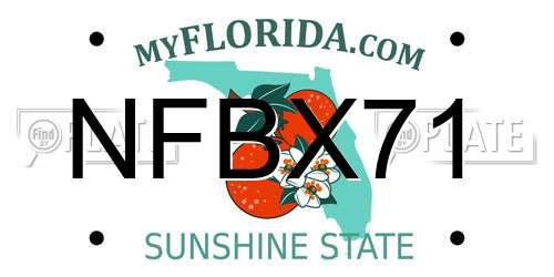 NFBX71 Florida License Plate