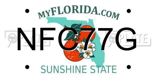 NFC77G Florida License Plate