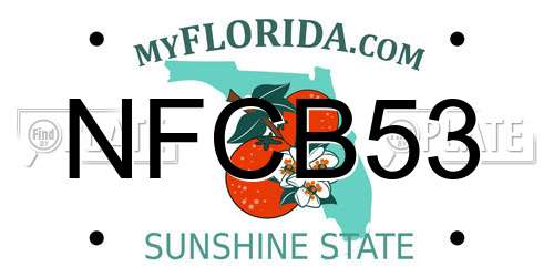 NFCB53 Florida License Plate