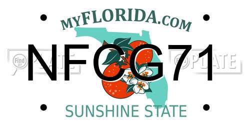 NFCG71 Florida License Plate