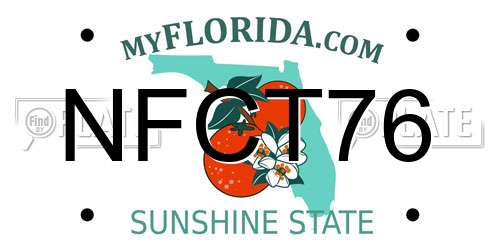 NFCT76 Florida License Plate