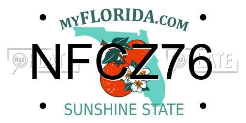 NFCZ76 Florida License Plate