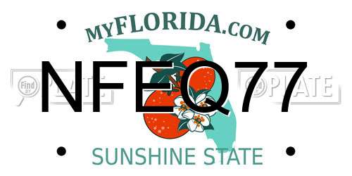 NFEQ77 Florida License Plate