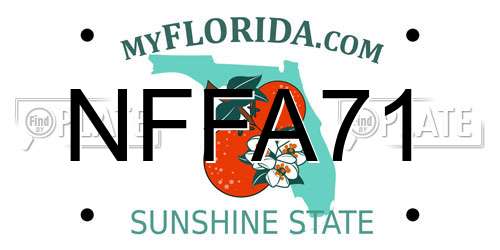NFFA71 Florida License Plate