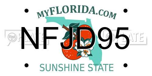 NFJD95 Florida License Plate