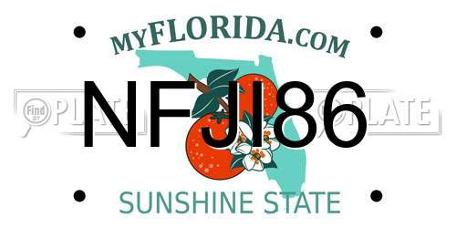 NFJI86 Florida License Plate