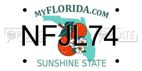 NFJL74 Florida License Plate