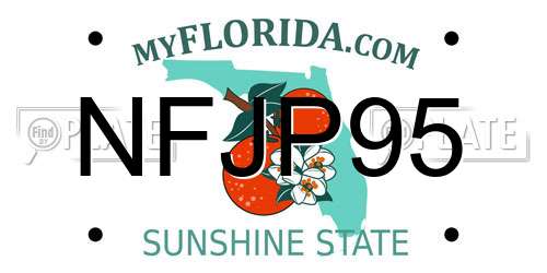 NFJP95 Florida License Plate