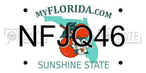 NFJQ46 Florida License Plate