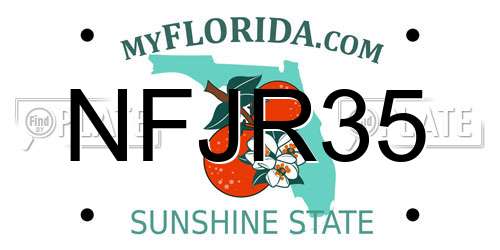 NFJR35 Florida License Plate
