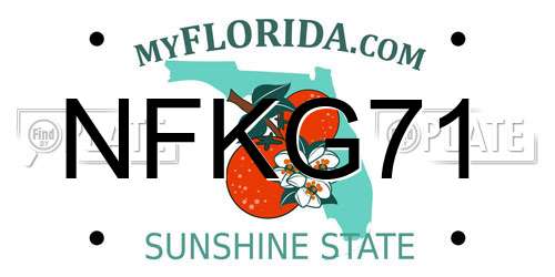 NFKG71 Florida License Plate