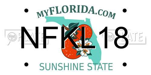 NFKL18 Florida License Plate