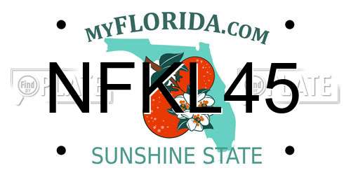 NFKL45 Florida License Plate