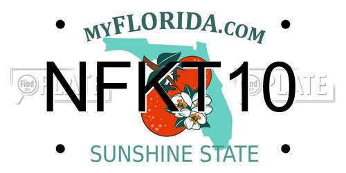 NFKT10 Florida License Plate
